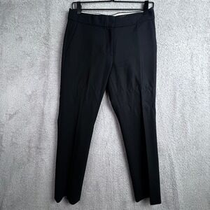 J.Crew Campbell Trouser Women's Dress Pants Size 0 Black Bi-Stretch Wool Blend
